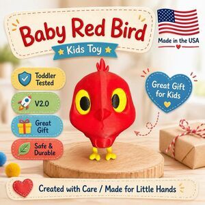 Baby Red Bird Kids Toy Mickey Mouse Clubhouse Fan Art 4” V2.0 Toddler Tested!